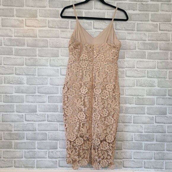 AX Paris Pink Crochet Lace Strappy Bodycon Dress sz 10 Party Cocktail NEW Fairy - Picture 3 of 9